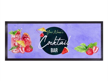 Personalised Bar Runner - Cocktail Bar - Watercolour - Purple For Discount