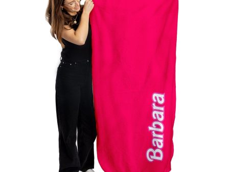 Pink Girly Text - Personalised Lightweight, Microfibre Beach Towel - 150CM X 75CM Online now