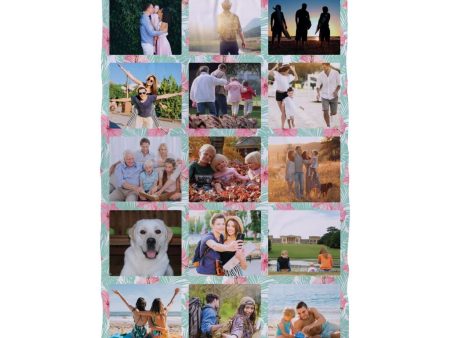 Personalised Large Lightweight, Microfibre Beach Towel | Tropical Floral (Photo) Sale