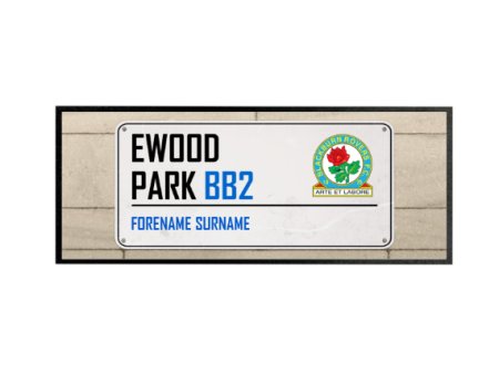 Blackburn Rovers Street Sign Personalised Regular Bar Runner For Sale